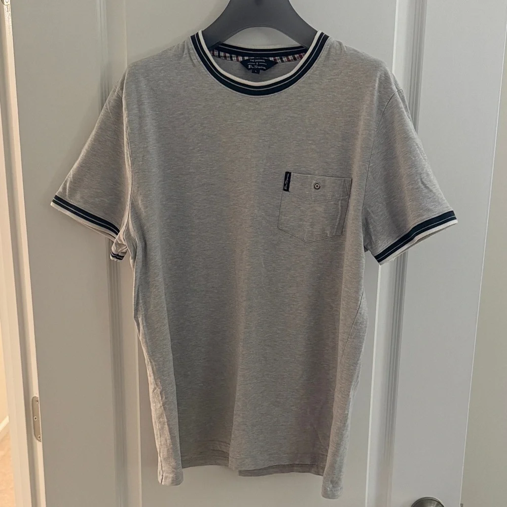 Ben Sherman Gray Short Sleeve Tee with Pocket - Picture 1 of 3